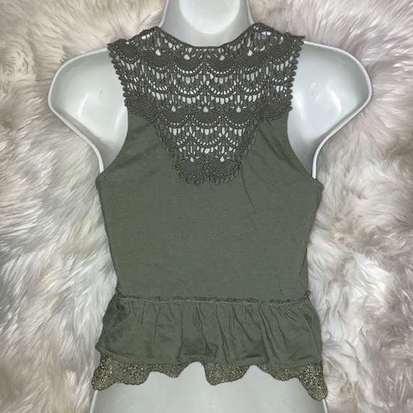 DECREE Lightweight Boho Green Ruffle Vest L - Picture 3 of 9